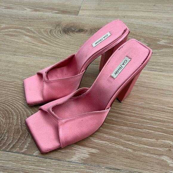 NEW GIA BORGHINI X RHW $445 Rosie Satin Heeled Mules GIABORGHINI - Picture 5 of 10